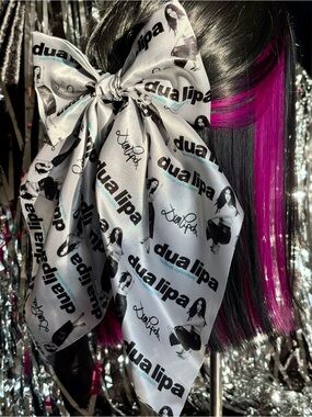 Dua Lipa Radical Optimism Oversized Satin Hair Bow Accessory Barrette Clip merch